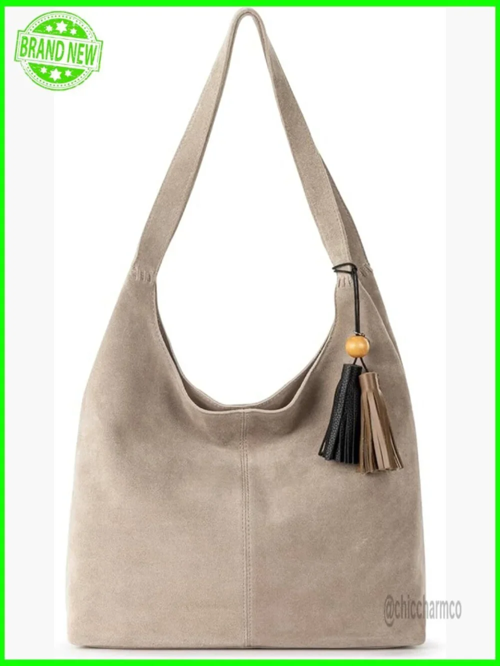 Large Leather Hobo Bag with Double Shoulder Straps for Everyday & Travel